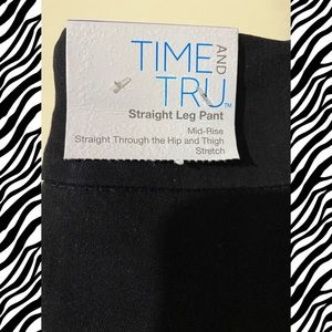 Time and Tru Black Straight Leg Pants NWT